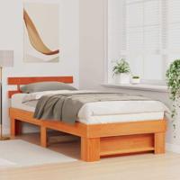 Bedframe met hoofdeinde Wasbruin 80 x 200 cm Massief grenenhout - thumbnail