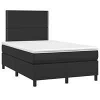 Boxspring met matras kunstleer zwart 120x190 cm - thumbnail