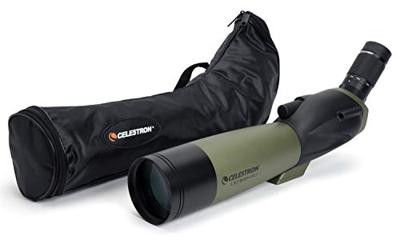 Celestron 52250 Ultima 20-60x80 mm schuine refractor-spottingtelescoop met multi-gecoate optiek, waterdichte rubber tubes en zachte draaghoes, Groen