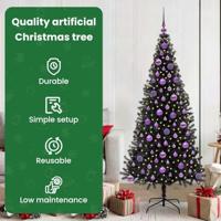 VidaXL Kerstboom met 300 led met standaard zwart 180 cm pvc - thumbnail