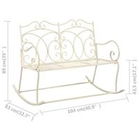 Tuinbank 104 cm ijzer antiekwit - thumbnail