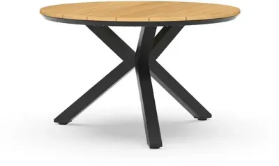 Tierra Outdoor dining tuintafel orbital teak 120x74.5cm charcoal