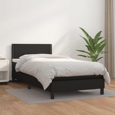 Boxspring met matras kunstleer zwart 100x200 cm