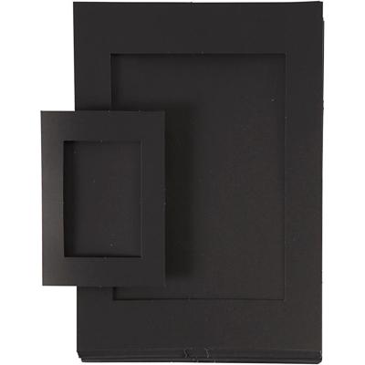 Creativ Company Passepartout lijsten, afm a4+a6, 180 gr, zwart, 2x60 stuk/ 1 doos
