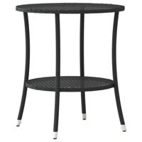 Tuinstoelen 2 st verstelbaar met tafel poly rattan zwart - thumbnail