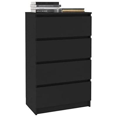 Dressoir 60x35x98,5 cm bewerkt hout zwart