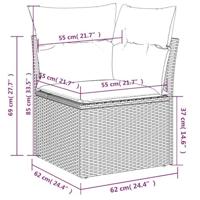 6-delige Loungeset met kussens poly rattan beige - thumbnail