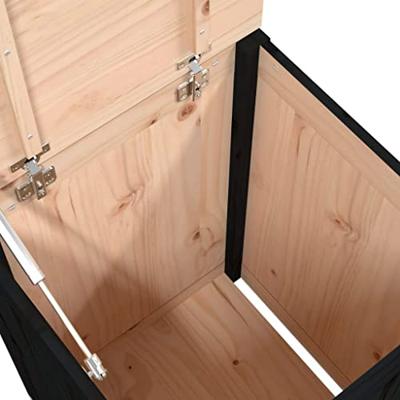Wasmand 44x44x66 cm massief grenenhout zwart