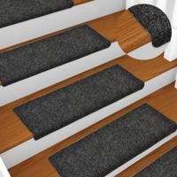 VidaXL Trapmatten zelfklevend 10 stuks 65x21x4 cm grijs rechthoekige rand - thumbnail