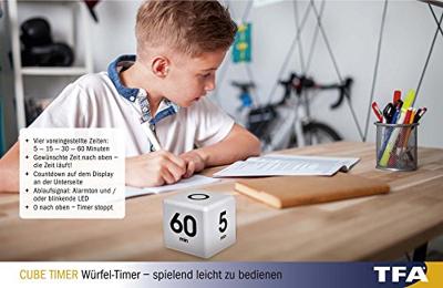 TFA Dostmann Timer Cube Timer Wit Digitaal - thumbnail