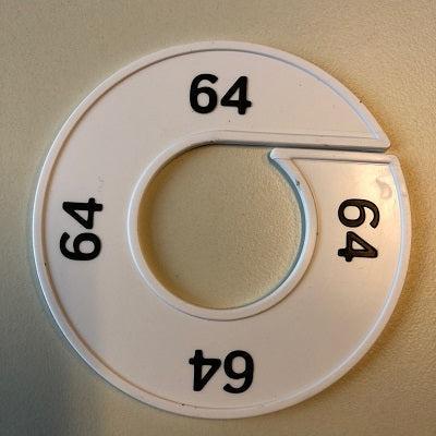 Maatring 9cm wit/zwart 64