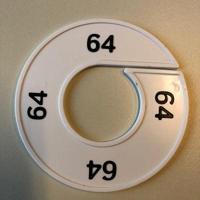 Maatring 9cm wit/zwart 64 - thumbnail