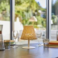 Snoerloze tafellamp - LUMISKY - IBIZA - H26 cm - Natuurlijk bamboe - Warm wit en witte LED - thumbnail