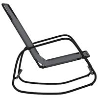 Ligstoelen 2 st schommelend staal en textileen grijs - thumbnail