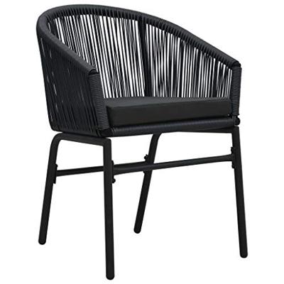 vidaXL 3-delige Bistroset met kussens PVC-rattan zwart vidaXL 3-delige Bistroset met kussens PVC-rattan zwart