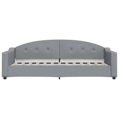 Slaapbank met onderschuifbed 90x190 cm stof lichtgrijs