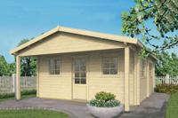 Blokhut Ennis 534x540 cm + luifel 150 cm - thumbnail