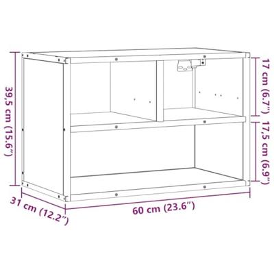 Tv-meubel 60x31x39,5 cm bewerkt hout en metaal zwart