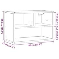 Tv-meubel 60x31x39,5 cm bewerkt hout en metaal zwart - thumbnail
