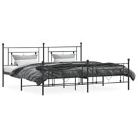 Bedframe met hoofd- en voeteneinde metaal zwart 193x203 cm - thumbnail