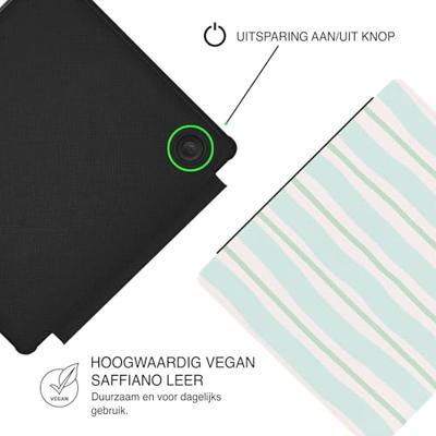 Lunso Kobo Libra Colour hoesje (7 inch) - Vegan Saffiano Leren Sleep Cover - Soft Surf