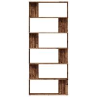 Boekenkast 80x24x192 cm bewerkt hout oud houtkleurig - thumbnail