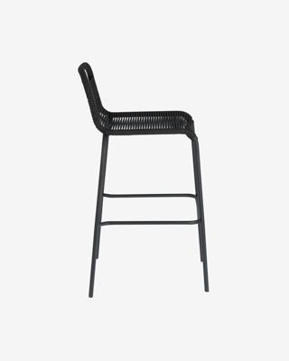 Kave Home Outdoor Barkruk 'Lambton' kleur Zwart (zithoogte 74cm)