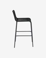 Kave Home Outdoor Barkruk 'Lambton' kleur Zwart (zithoogte 74cm) - thumbnail