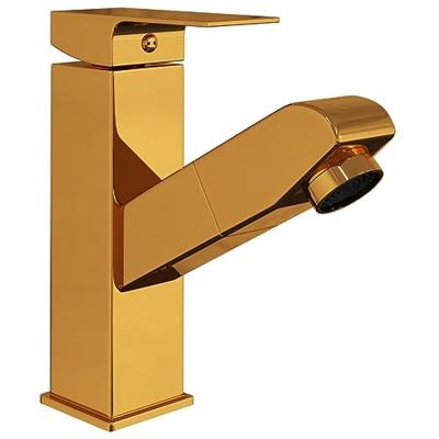 Wastafelkraan met uittrekfunctie 157x172 mm goudkleurig