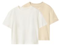 Esmara Kids Set van 2 kinder T-shirts (wit/beige, 146/152) - thumbnail