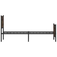 Bedframe zonder matras metaal gerookt eikenkleurig 107x203 cm - thumbnail