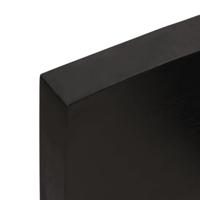 Wastafelblad 60x60x(2-6) cm behandeld massief hout donkerbruin - thumbnail