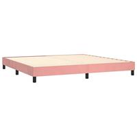 Boxspring met matras fluweel roze 200x200 cm - thumbnail