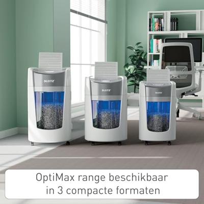 Leitz IQ OptiMax Home Office 225 papiervernietiger Microversnippering 58 dB Grijs, Wit