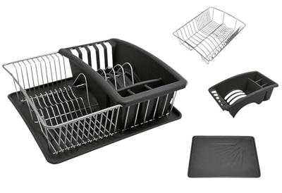 Afdruiprek voor Keukengootsteen Metaltex Grijs (35 x 30 x 11 cm)