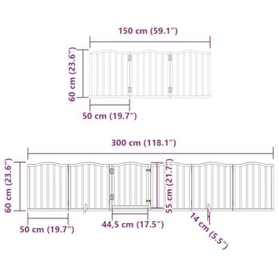 Hondenhek inklapbaar 9 panelen 450 cm populierenhout zwart - thumbnail