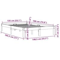 Bedframe zonder matras massief grenenhout wasbruin 135x190 cm - thumbnail