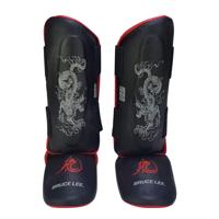 Bruce Lee Beenbeschermers Dragon Deluxe Zwart/rood Maat S/m - thumbnail
