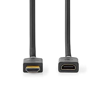 Nedis High Speed HDMI-Kabel met Ethernet | HDMI Connector | HDMI Female | 4K@60Hz | ARC | 18 Gbps | 3.00 m | Rond | PVC | Antraciet | Doos -
