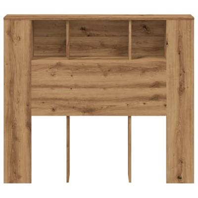 Hoofdbordkast 120x19x104,5cm bewerkt hout artisanaal eikenkleur