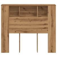Hoofdbordkast 120x19x104,5cm bewerkt hout artisanaal eikenkleur - thumbnail