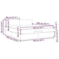 Ottoman bed met matras 160x200cm fluweel donkergroen - thumbnail