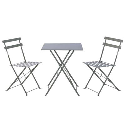 Tafel met twee stoelen Home ESPRIT Groen Metaal 60 x 60 x 71 cm