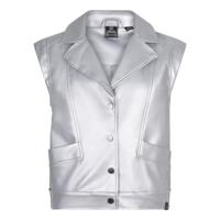 Indian Blue Jeans Meisjes gilet pu - Zilver grijs - thumbnail