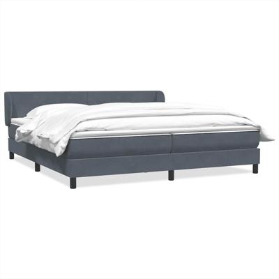 Boxspring met matrassen fluweel donkergrijs 180x210 cm
