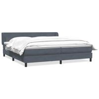 Boxspring met matrassen fluweel donkergrijs 180x210 cm - thumbnail