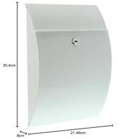 Burg Wächter 38700 CAPRI 813 W Brievenbus Plaatstaal Wit Sleutelslot - thumbnail