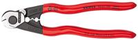 Knipex Drahtseilschere poliert190mm PVC-Überzug Knipex 95 61 190 Draadkabelschaar Geschikt voor (striptechniek) Aluminium- en koperkabel, een- en meerdraads, - thumbnail