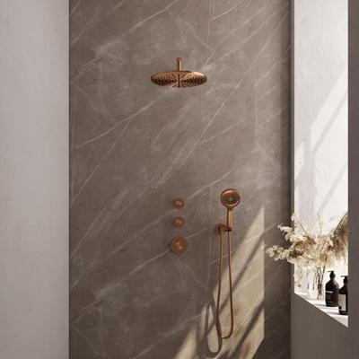 Brauer Copper Edition Thermostatische Regendoucheset Inbouw - Hoofddouche 30 cm - Gebogen Wandarm - Handdouche 3 Standen - Doucheslang - Wandaansluitbocht