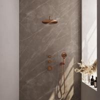 Brauer Copper Edition Thermostatische Regendoucheset Inbouw - Hoofddouche 30 cm - Gebogen Wandarm - Handdouche 3 Standen - Doucheslang - Wandaansluitbocht - thumbnail